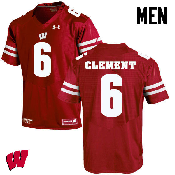 Wisconsin Badgers Men's #6 Corey Clement NCAA Under Armour Authentic Red College Stitched Football Jersey LB40P70AG